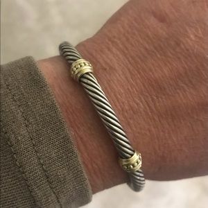 David Yurman Two Station Bracelet With Gold 5mm